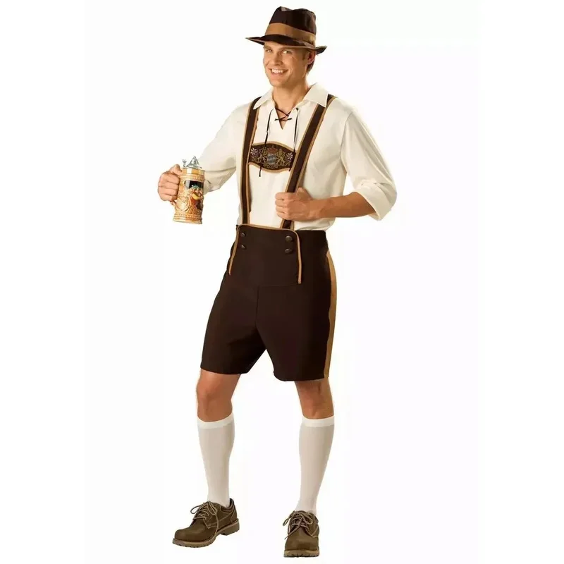 Фото Костюм для косплея Октоберфест Lederhosen, баварский Октоберфест, пивной фестиваль, костюмы для косплея, Хэллоуин для мальчиков, пивной костюм №4