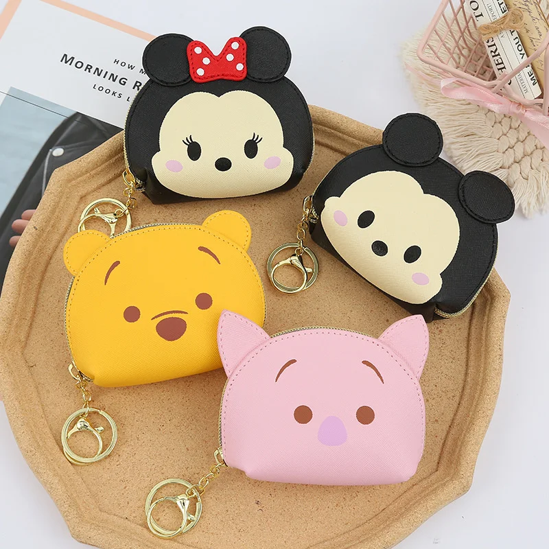 

Новинка, креативная сумка Disney с мультяшным Микки Маусом, милый кошелек для монет для девочек и студенток, детский женский брелок, мини-кошел...