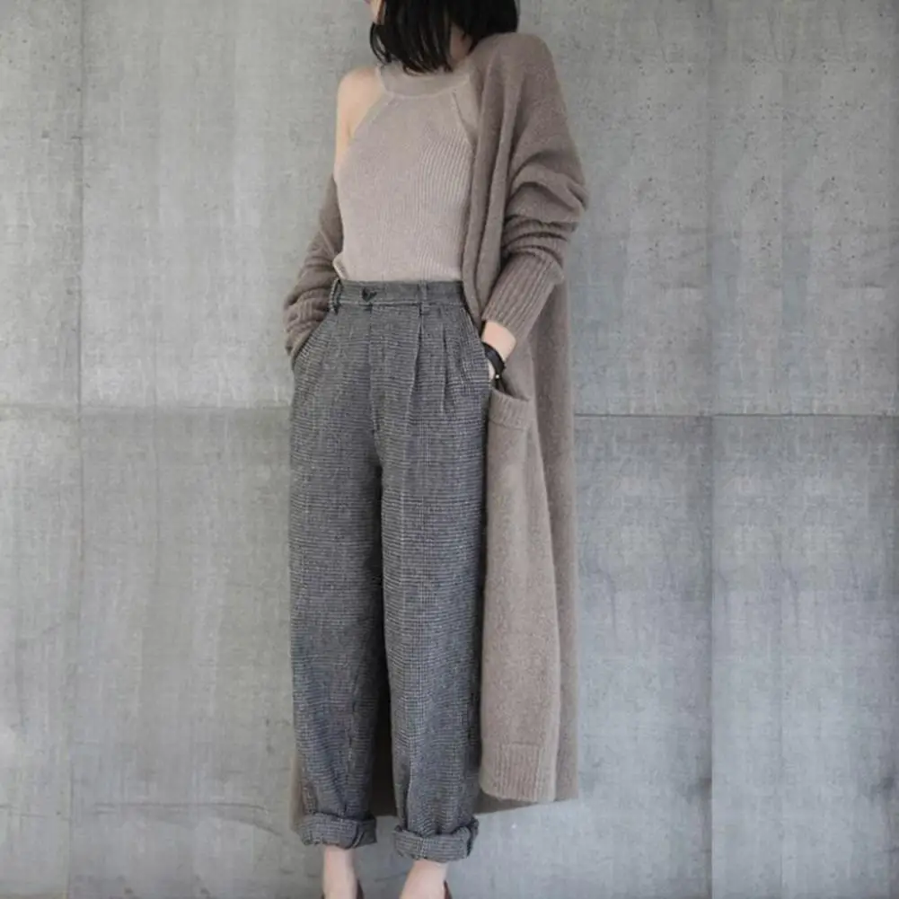 

Women Knitted Cardigan Loose Korean Style Keep Warm Relaxed Fit Pure Color Sweater Jacket Women Sweater Coat for Home