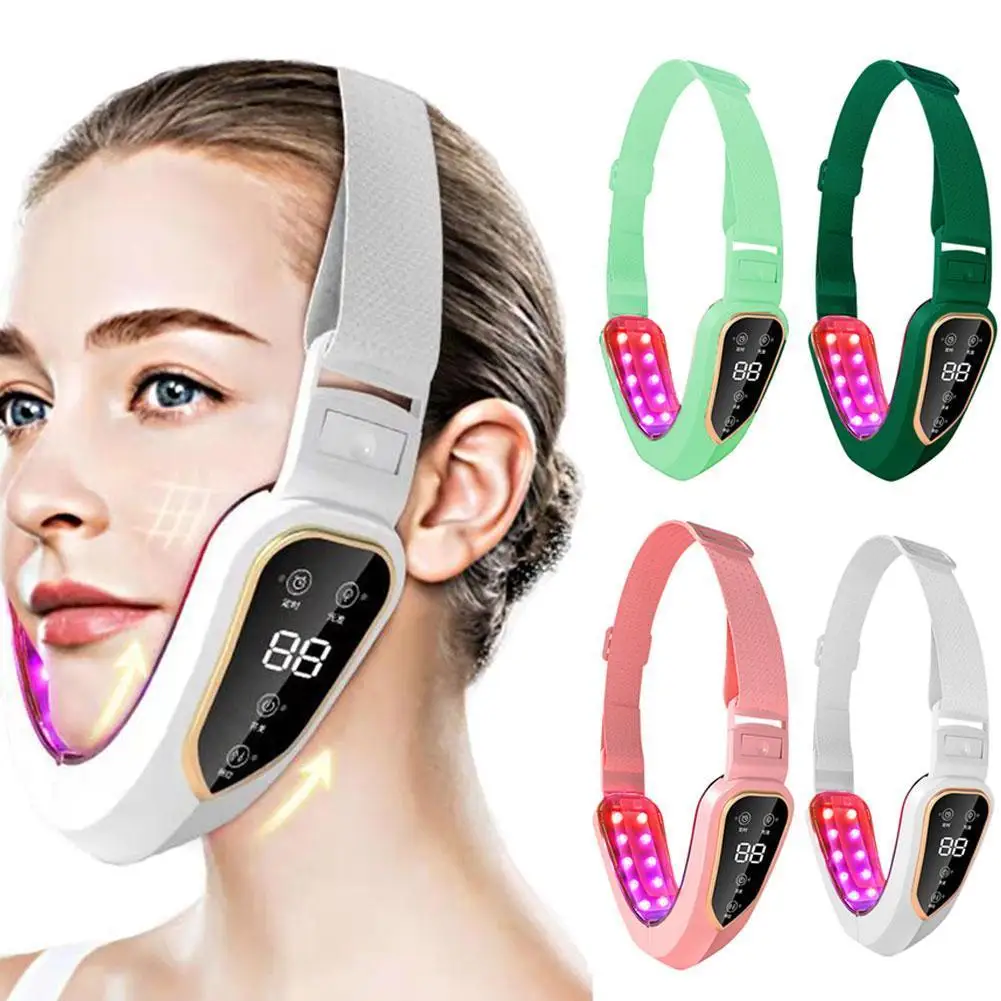 

Face Massager LED Photon Therapy Facial Slimming Vibration Face Lift Devices Double Chin V-shaped Cheek Lift Face