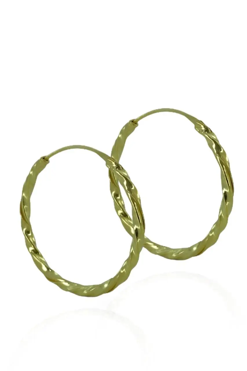 

Gold Color Trend Everyday 26 mm Auger 925 Silver Ring Earrings