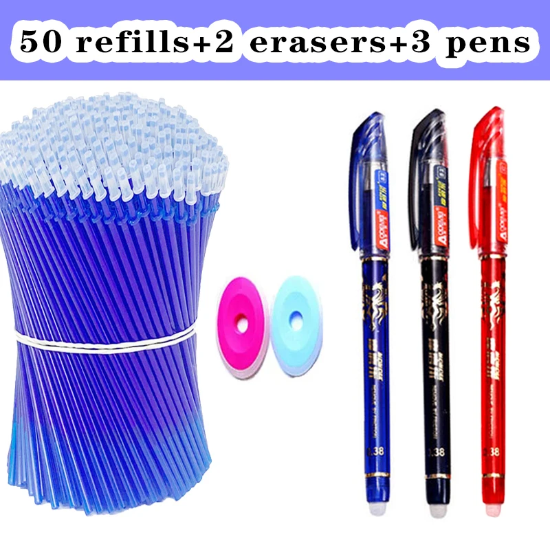 

55pcs Erasable Gel Pen Set Back to School Eraser Gel Pens For Writing Kawaii Stationery Ballpoint Pen School Supplies
