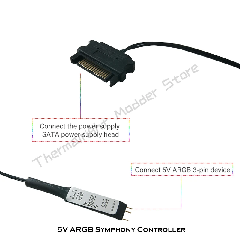 RGB контроллер с ручным управлением 5 В 3 контакта на SATA преобразователь источника