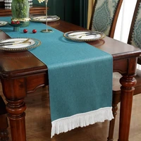 elegant table runner european style tablecloth living room dining table decor with tassel noble luxury party wedding table flag