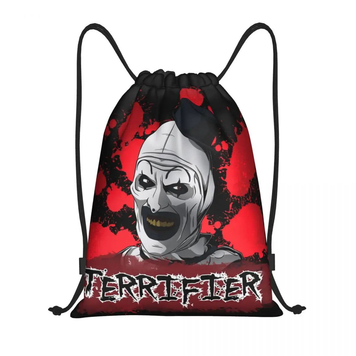 Custom Terrifiers Movie Art Horror Slasher Halloween Drawstring Backpack Bags Lightweight Gym Sackpack Sacks for Traveling