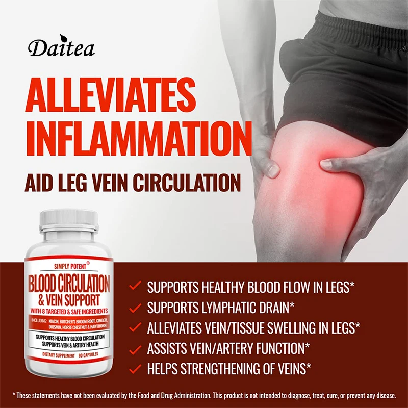 

Varicose Vein Support - Promotes blood flow and vascular health, relieves pain, and provides overall support for varicose veins
