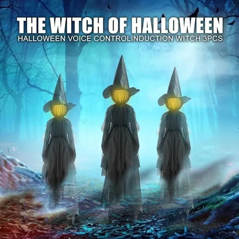 3 Упаковки Светящийся Держатель Ведьмы С Тремя Руками На Хэллоуин И Звуковой