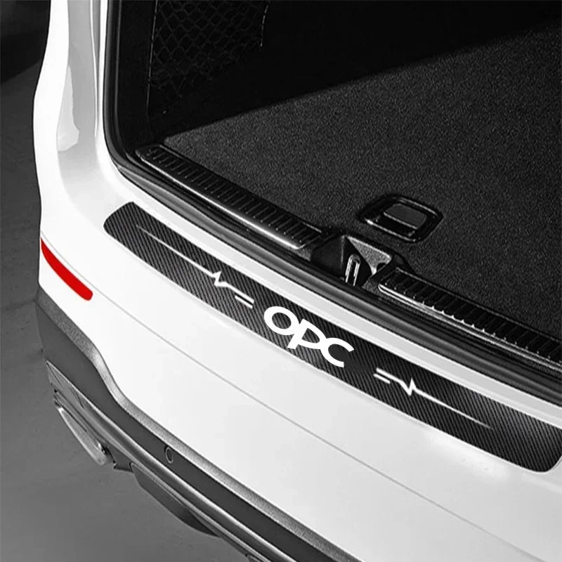 Car Door Threshold Scuff Plate Carbon Fiber Sill Protector Stickers For Opel OPC 2023 Logo Trunk Entry Pedal Guards Tape