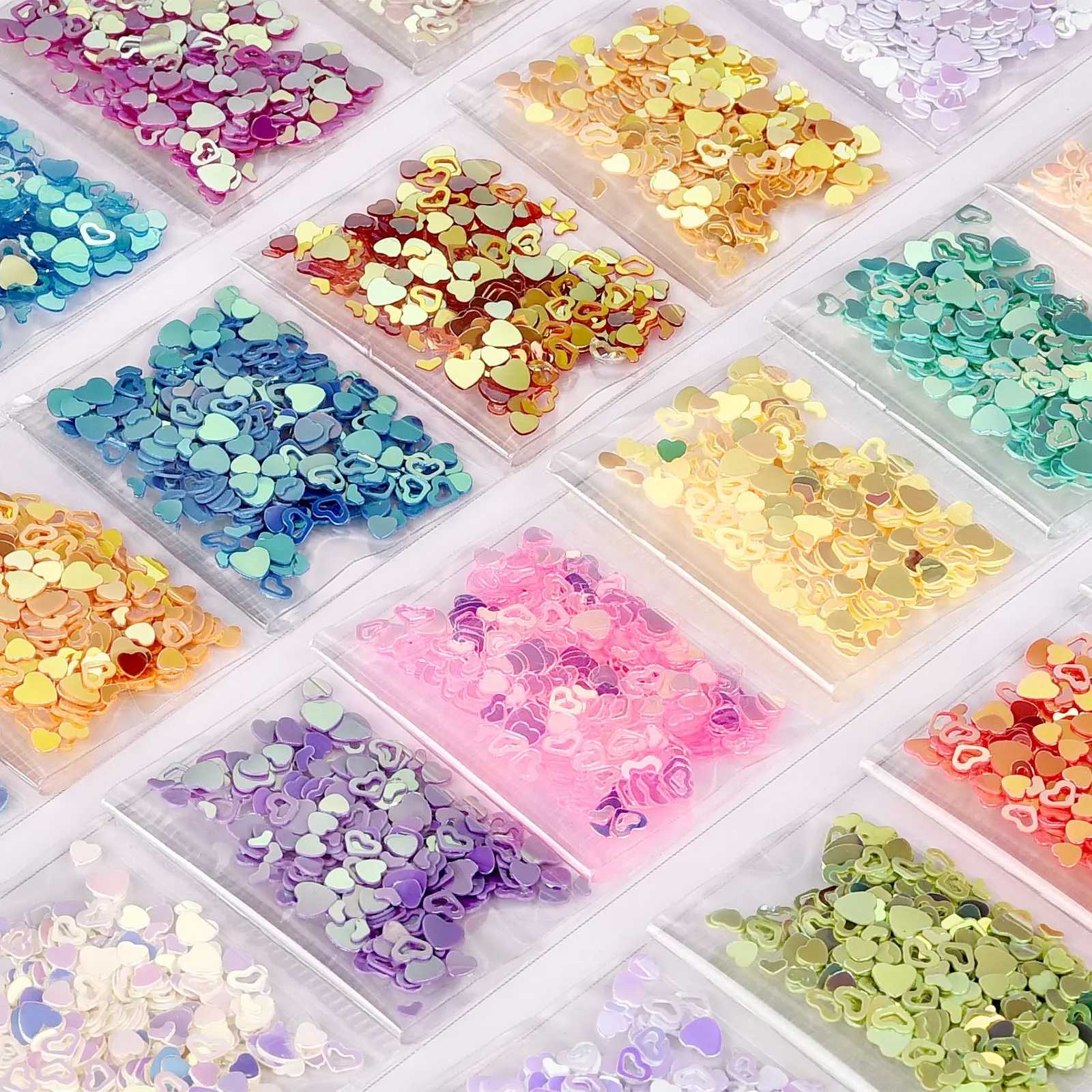

24Colors Glitter Sequins ResinFiller Hollow Out Heart Shape Epoxy Resin Filling Jewelry Making Supplies Nail Art Decoration