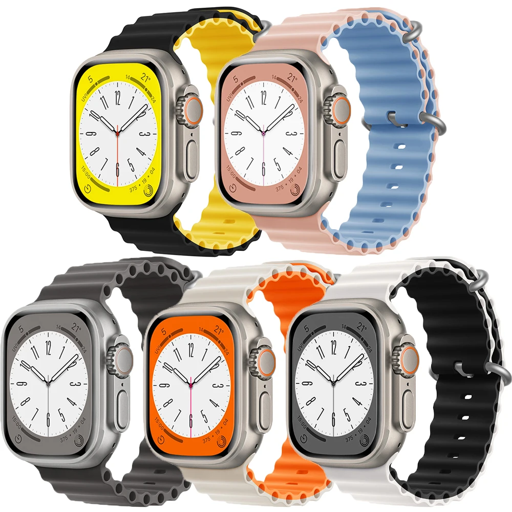 

Ocean Band for Apple Watch Band 44mm Ultra 49mm bracelet 45mm 42mm 38/40/41mm watchbands apple watch series 8 7 6 5 4 3 se strap
