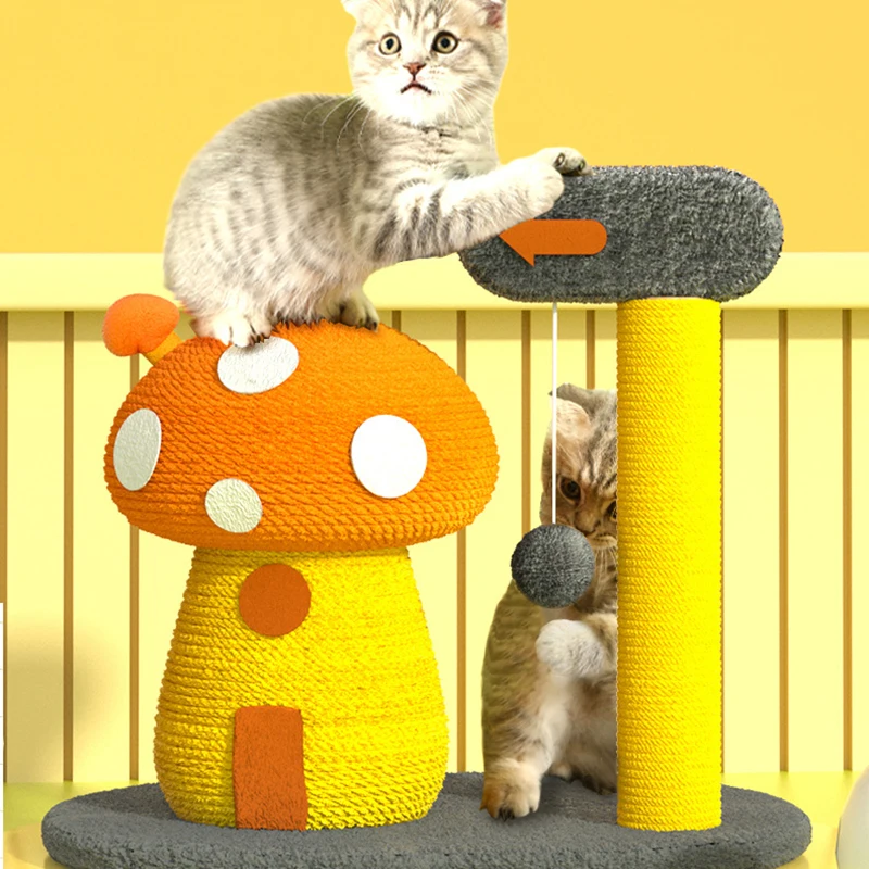 

Mushroom Cat Climbing Tree Frame Board Grinding Claw Kitten Jumping Platform Sisal Cat Scratching Cat Scratching Post Pet Toy