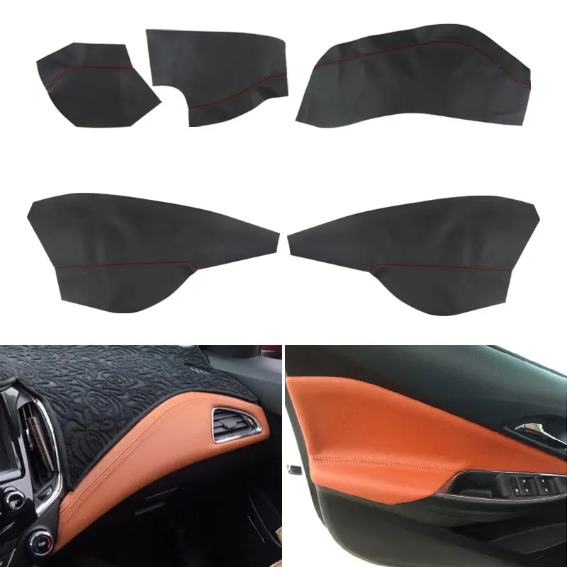 

Car Styling Door Handle / Center Control Dashboard Panel Microfiber Leather Cover Trim For Chevrolet Cruze 2015 2016