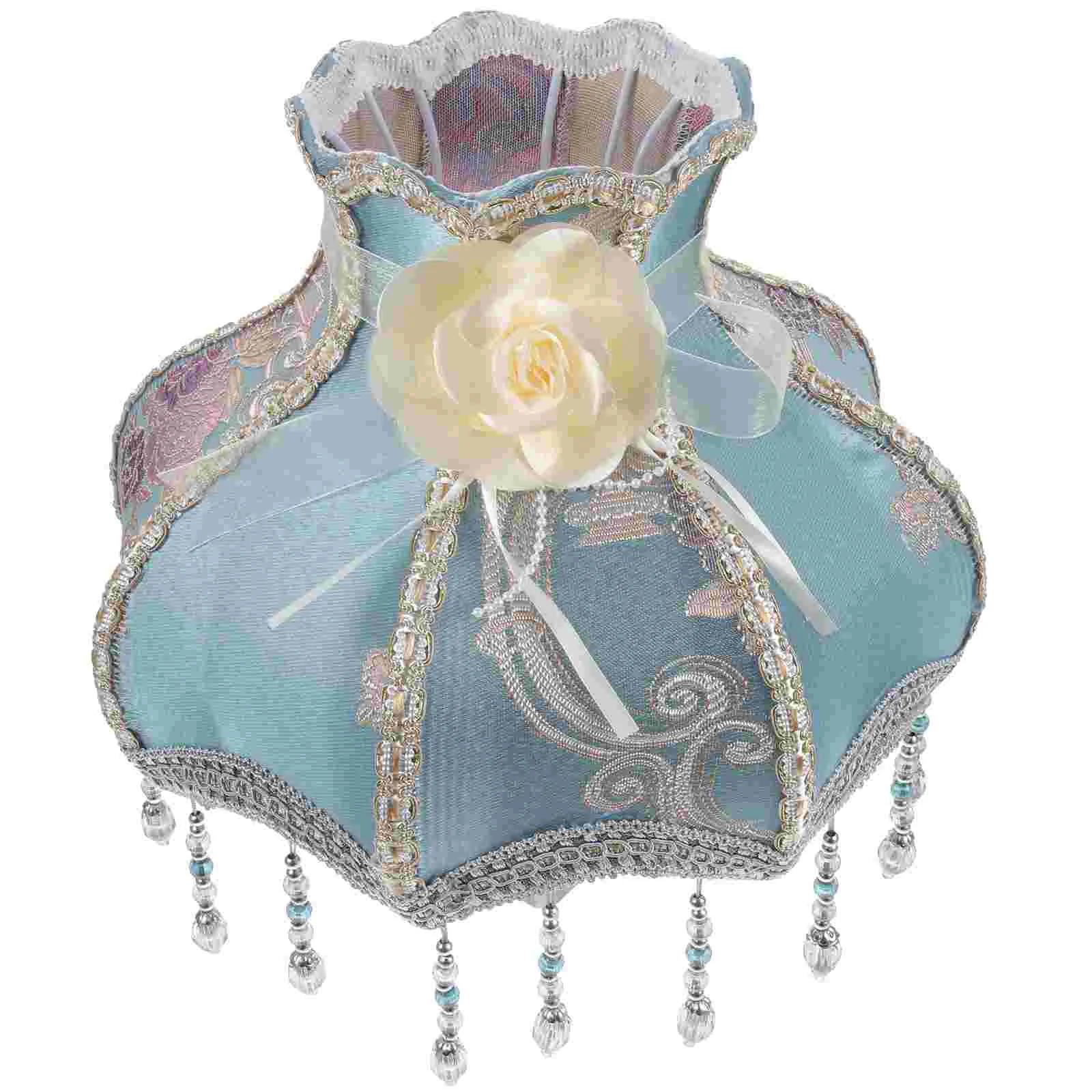 

Lace Lampshade Decorative Lampshades Floor Cover Vintage Hanging Beads Desk Fabric For