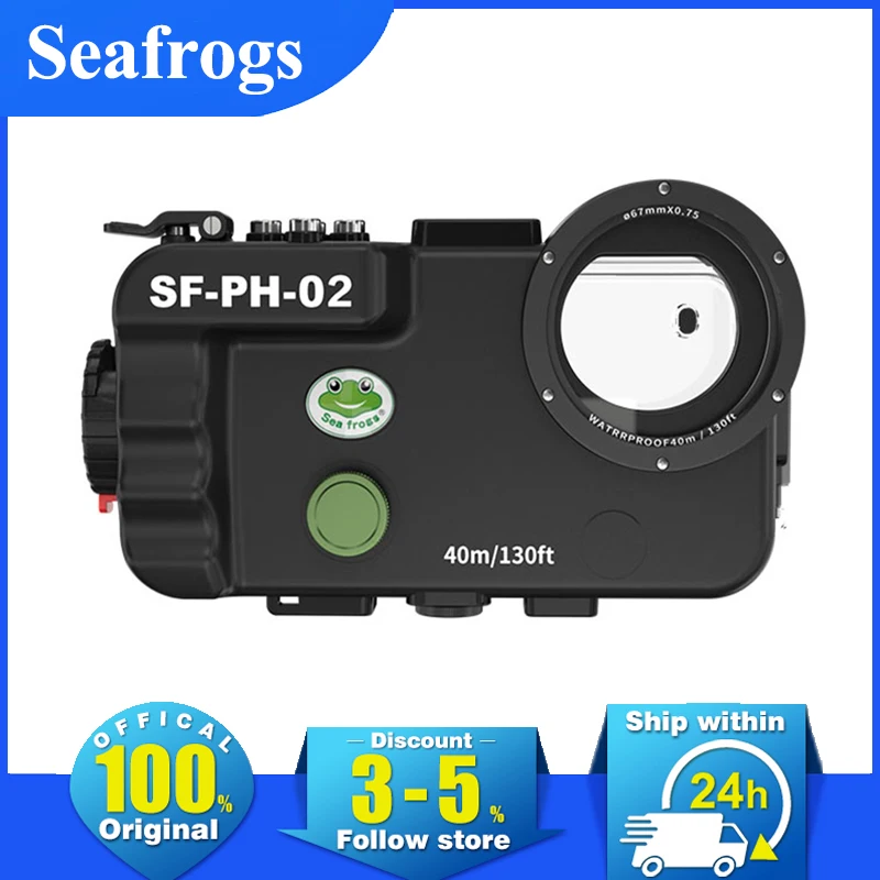 

Чехол Seafrogs для iPhone 11 12 13 Mini Pro Max, водонепроницаемый чехол для подводной съемки с объективом с широким углом обзора
