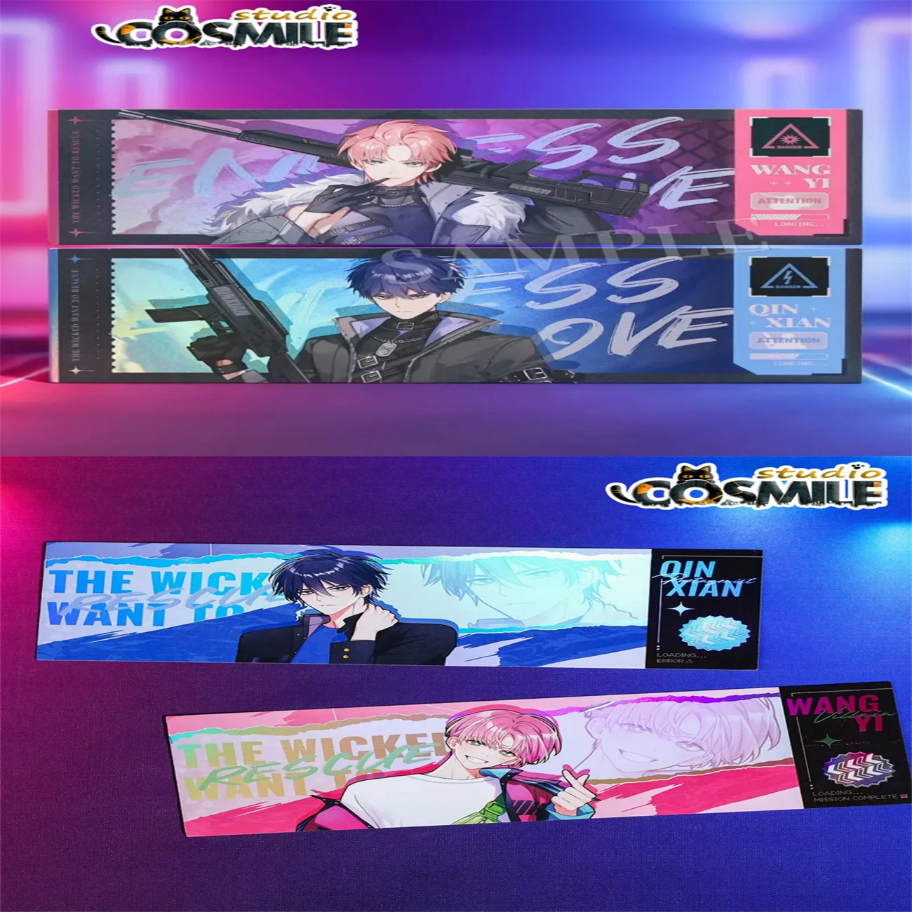 

Official Original The Wicked Want To Rescue I Have to Be a Great VILLAIN PROTAGONIST Qin Xian Wang Yi Act Paper Ticket Card Sa