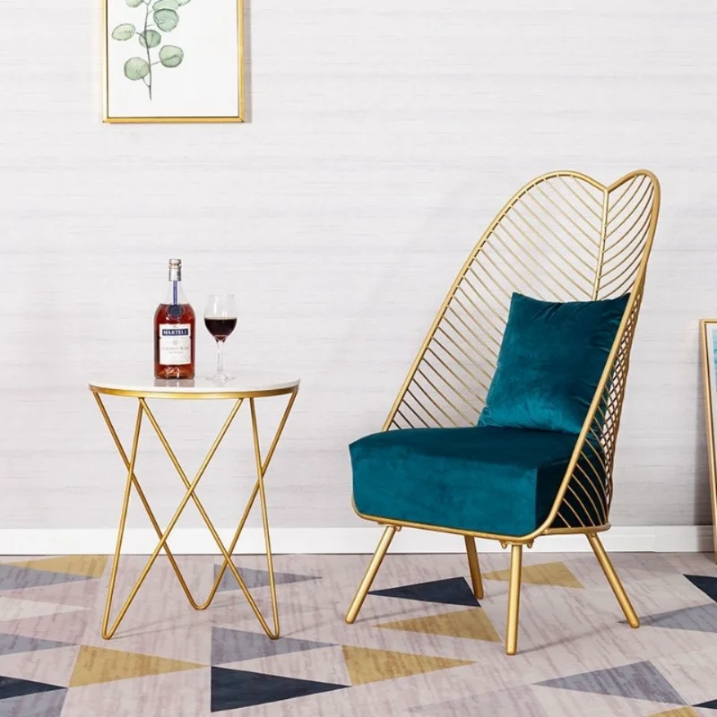 

Nordic Style Gold Metal Iron Living Room Chairs Wire Leisure Lazy Sofa Living Room Chair Relaxing Sandalye Modern Furniture