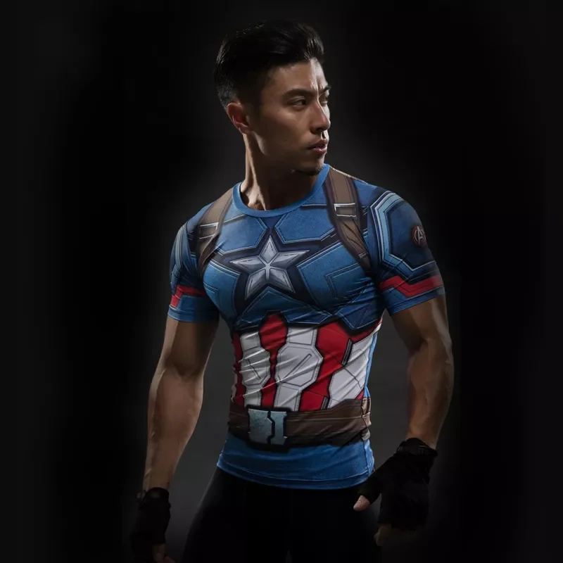 

casual personality alliance movie T-shirt men's round neck short-sleeved men's T-shirt summer 3D top