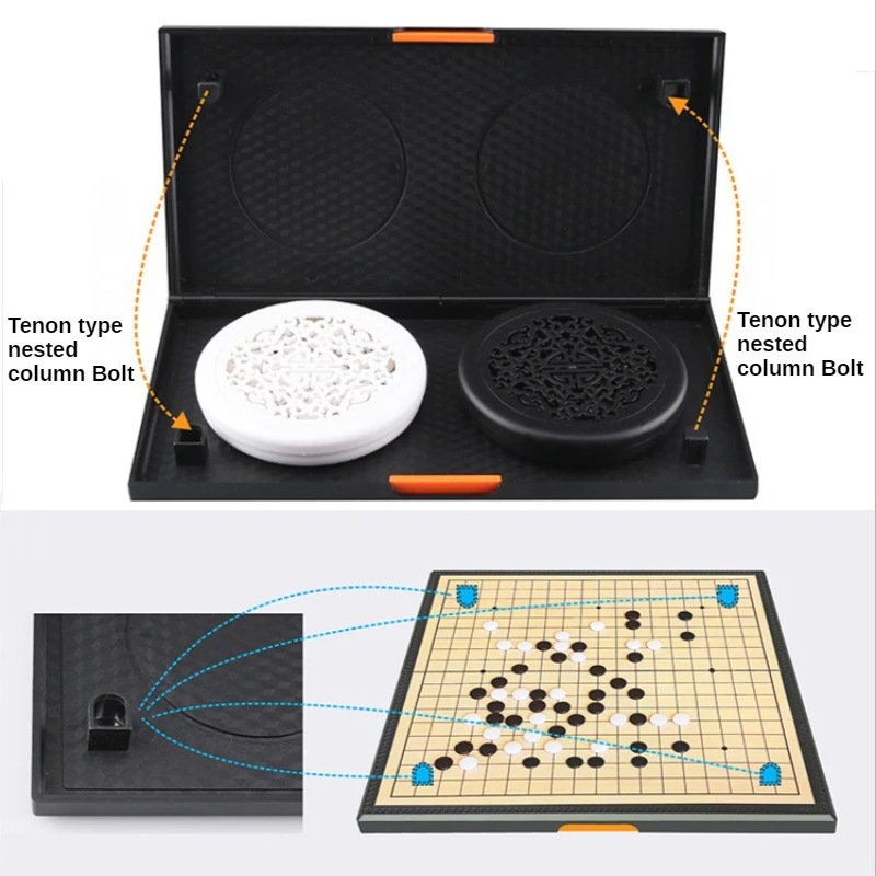 Magnetic Go Game Foldable Weiqi Acrylic Black White Chessman Chess Set For Children Puzzle Chess Board Game Toys Gift