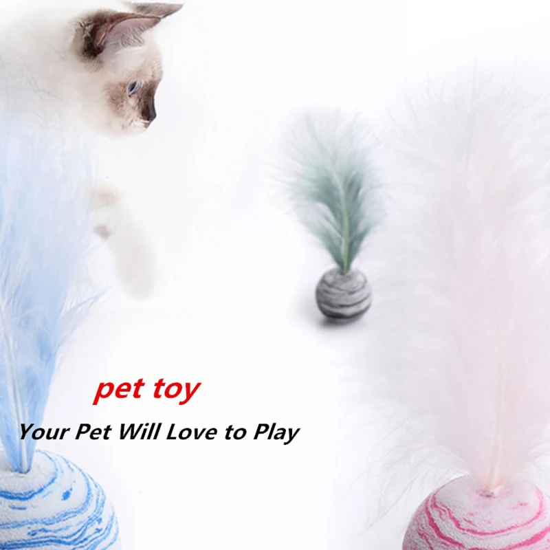 

New 3-color Cat Toy Star Ball Plus Feather Light Foam Ball Throwing Toy Pet Supplies Cat, Dog, Kitten, Puppy Pet Products