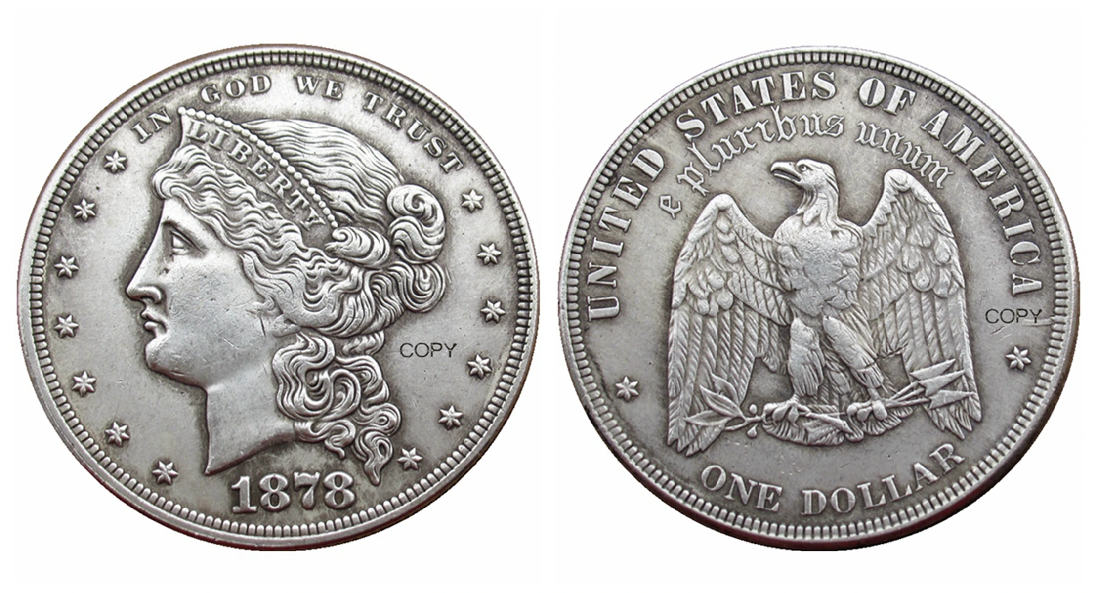 

Серебряная копия монеты доллара США 1878 года YYBCB