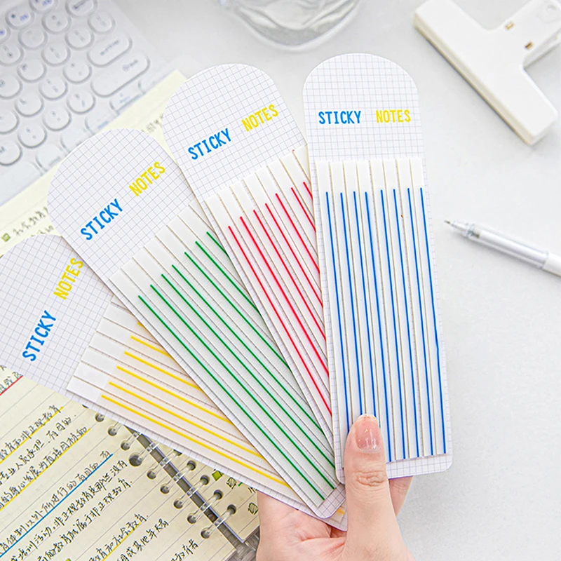 

160 Sheets Transparent Fluorescent Index Tabs Flags Sticky Notes Pads Clear Notepad Waterproof Memo Pad School Office Stationery