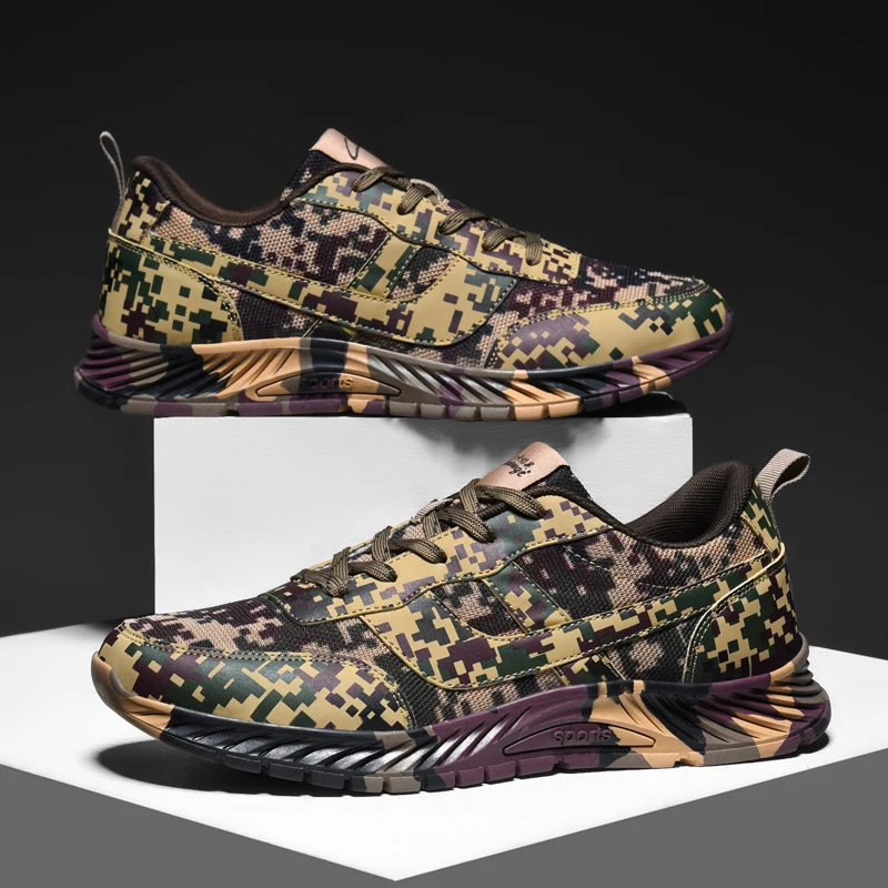 

2022 New Style Men Running Shoes Desert Camouflage Outdoor Jogging Trekking Women's Sneakers Athletic Shoes Comfortable