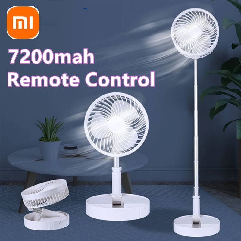 

XIAOMI 7200mah Portable Fan USB Rechargeable Remote Control Folding Telescopic Floor Standing Mini Fans for 2023 Air Conditioner