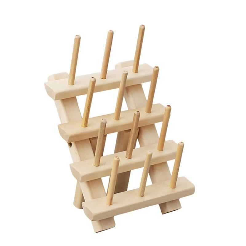 

Embroidery Thread Holder Foldable Wooden Thread Holder 12 Spools Thread Rack,for Sewing and Embroidery Storage Tools