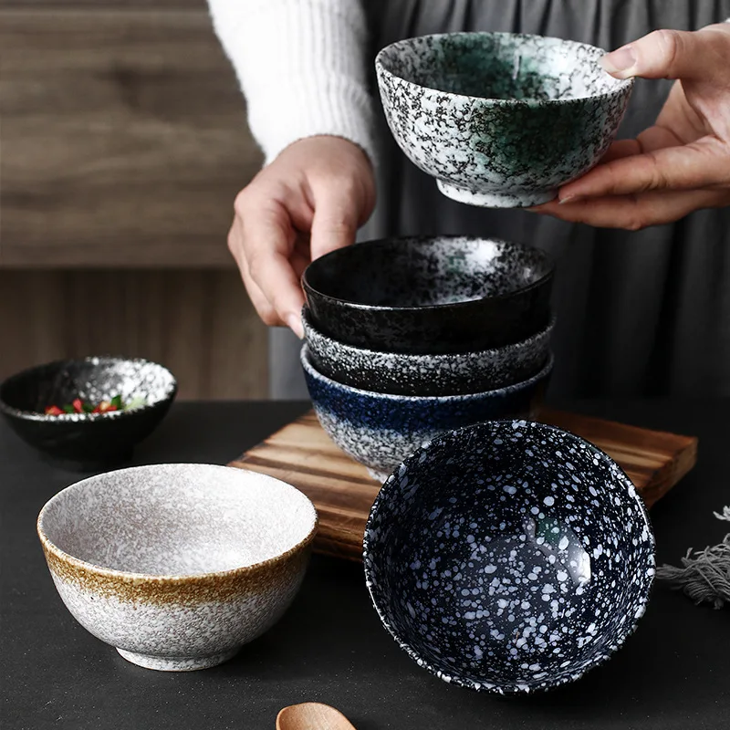 

Japanese style tableware bowl simple Japanese ceramic rice bowl dessert confectionery snack bowl 4.5 inch soup bowl for home