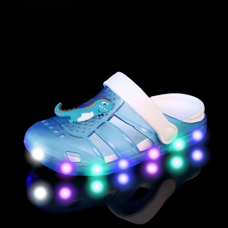 

New Style Boys Girls Sport Beach Sandals Children Brand Fashion Sneakers Summer Kids Shoes with Light LED Hole Sandals 16 Colors