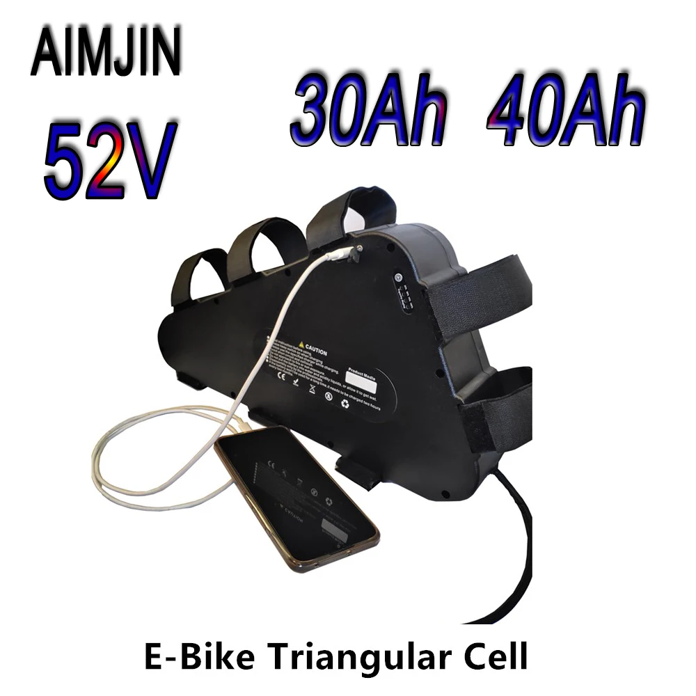 

52V 30A 40Ah Triangle Case Electric Bicycle 18650 Battery Pack for Bafang 250-1800W Electric Bike