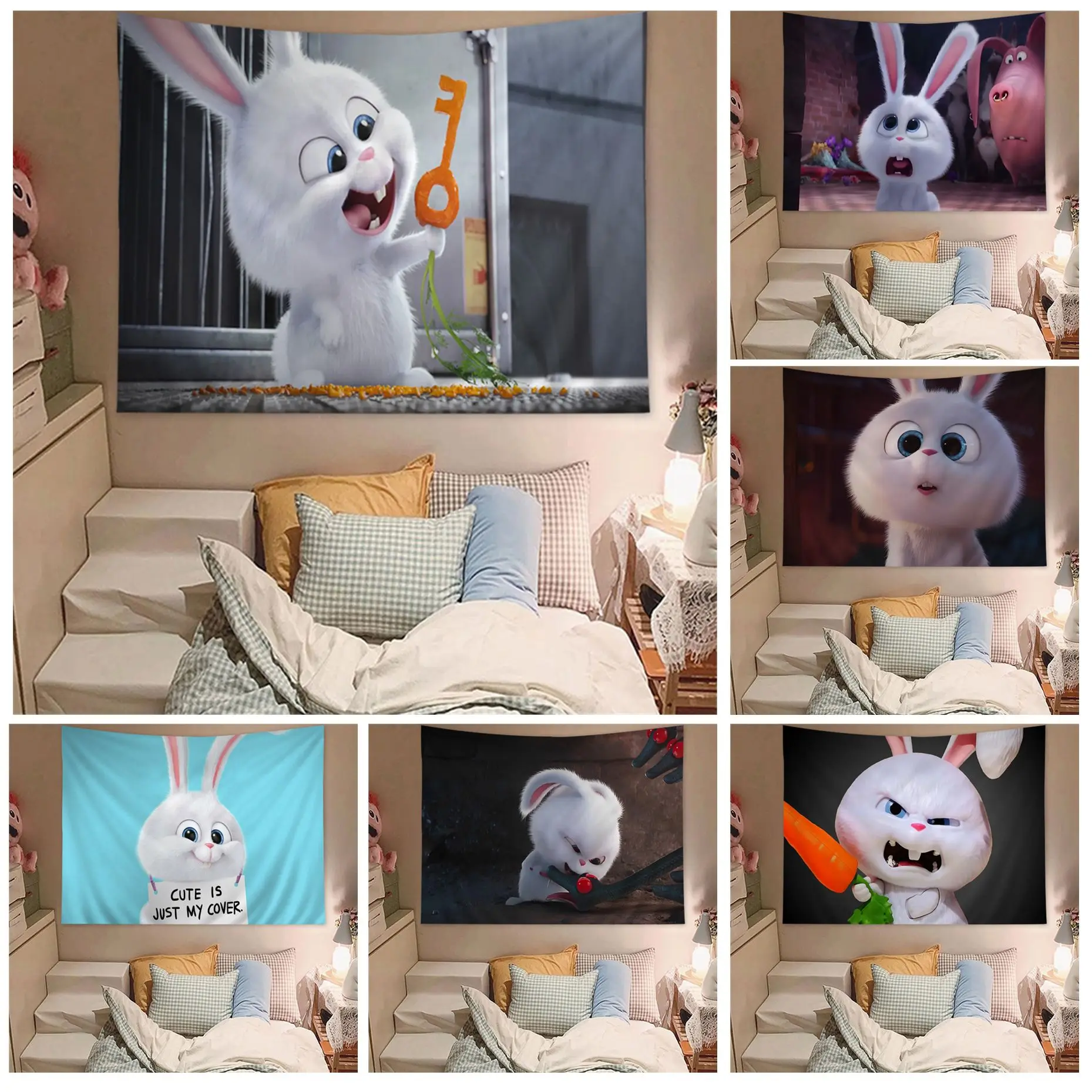 

MINISO Cute-Cartoon R-Rabbit Cartoon Tapestry Home Decoration Hippie Bohemian Decoration Divination Wall Art Decor