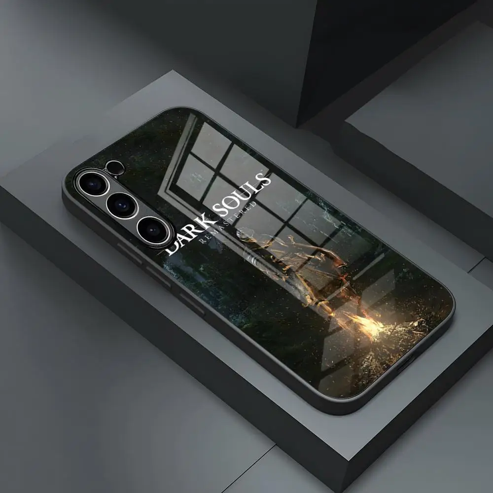 Чехол D-Dark для S24 Ultra Samsung S23 Fe S22 S20 S21 Plus Galaxy A54 A34 A24 A53 Note 20 со стеклянной крышкой