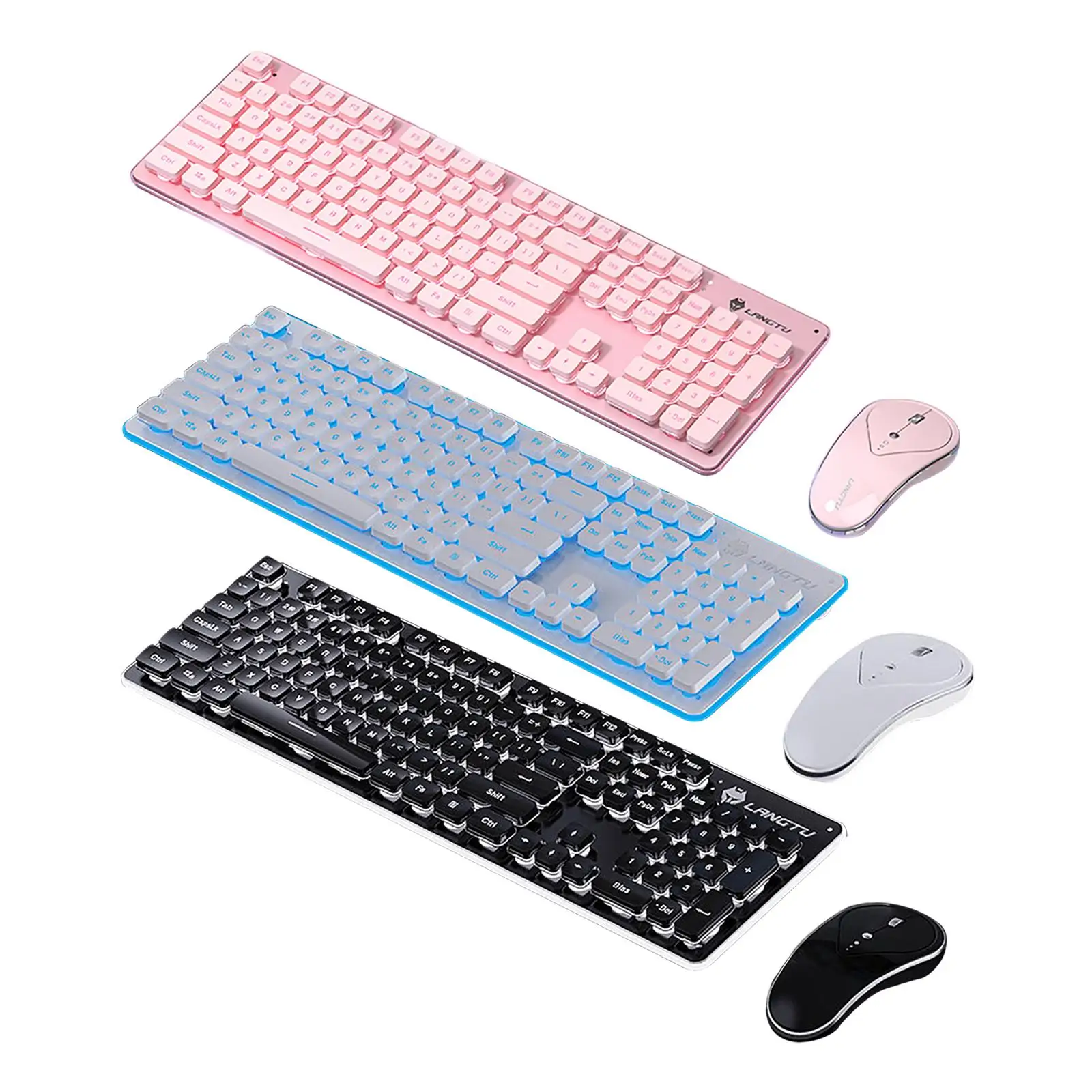 2.4G Wireless Keyboard Mouse Combo 104 Keys Mute with Backlit Computer PC