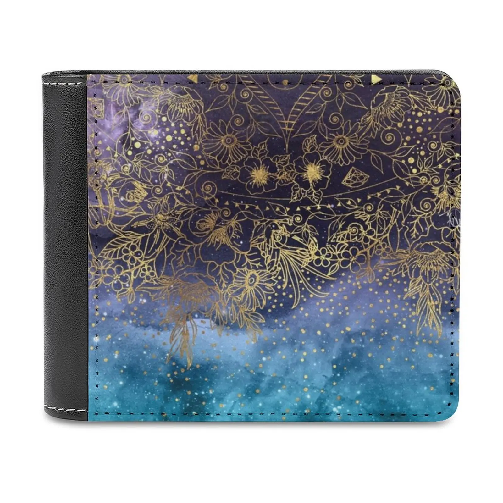 

Мужской кошелек с изображением золотых искусств и конфетти, удобные дорожные легкие портативные кошельки, короткий Стильный мужской кошел...