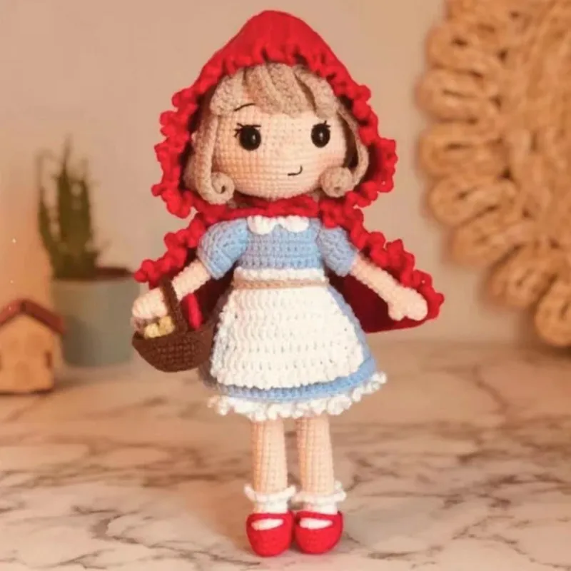 Handwoven Cute Little Red Riding Hood Car Pendant Keychain Backpack Pendant Exquisitely crafted as a Gift for Girls