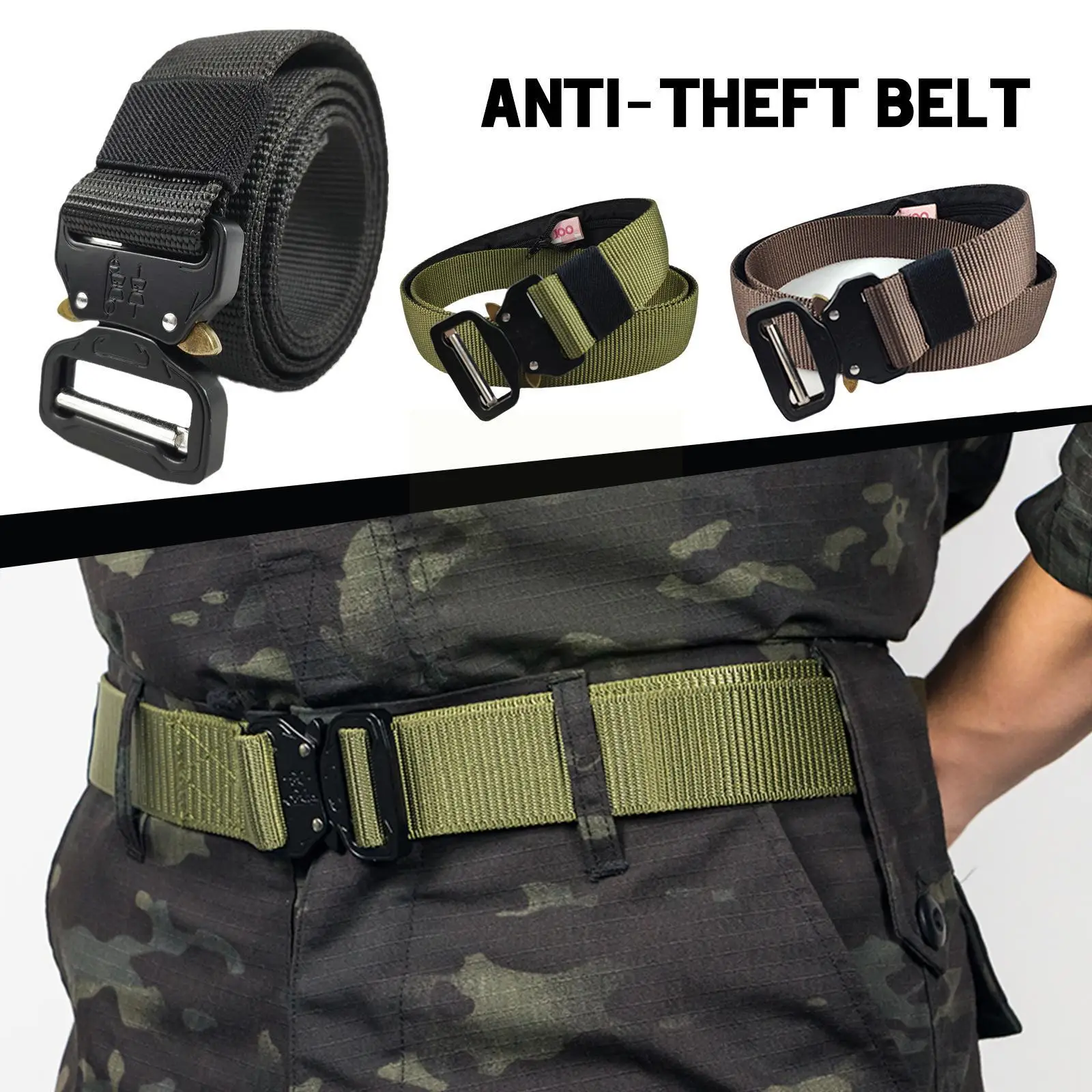 

Travel Hidden Cash Anti Theft Waist Belt DIY Strap Waist Wallet Packs Bag Money Belt Money Security Hiding Pouch Belt Belt L7T5