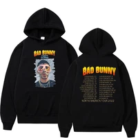 bad bunny pullover el ultimo tour del mundo graphic print hoodies streetwear vintage fashion hoodie men and women sweatshirts