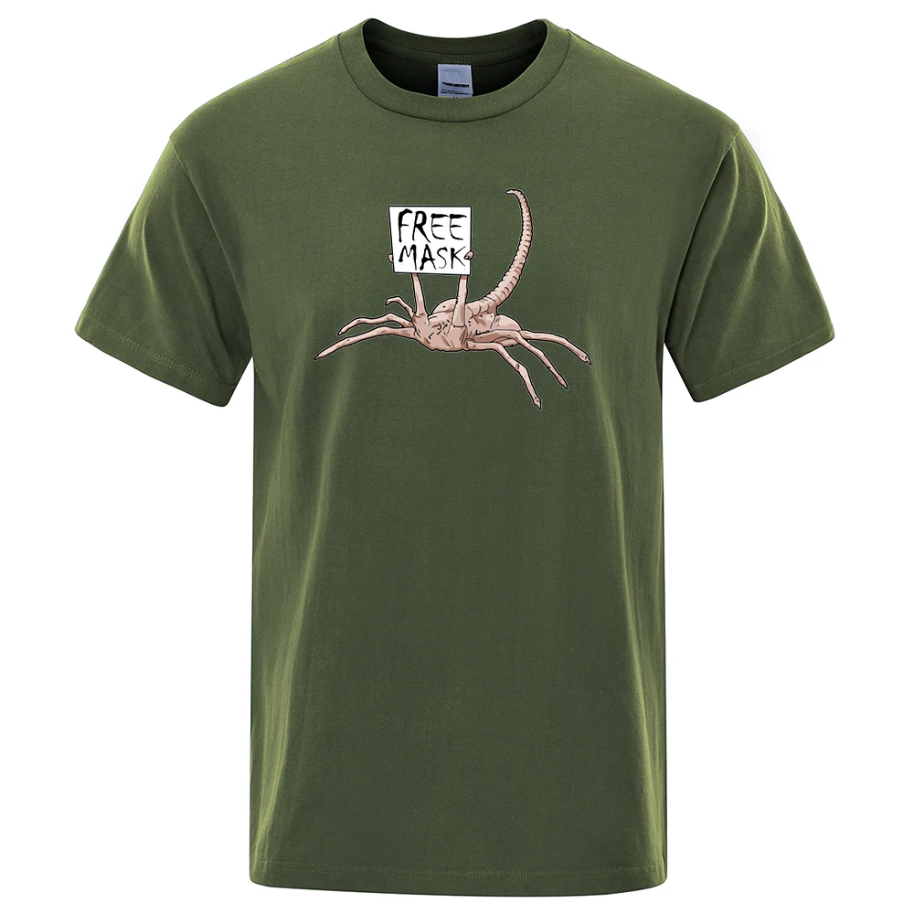 

Alien Free Mask Printed T Shirt Brand Short Sleeve Men T Shirts Punk Hip Hop T-Shirts Vintage Crew neck Tops Cartoon Streetwear