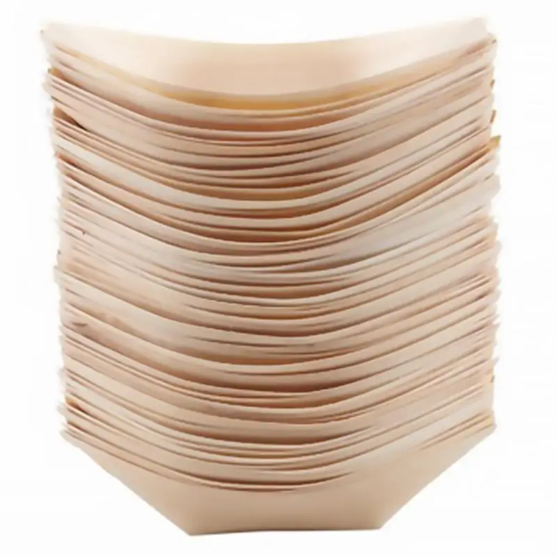 

100PCS Disposable Sushi Wood Boat Premium Sushi Boat Natural Sushi Boat