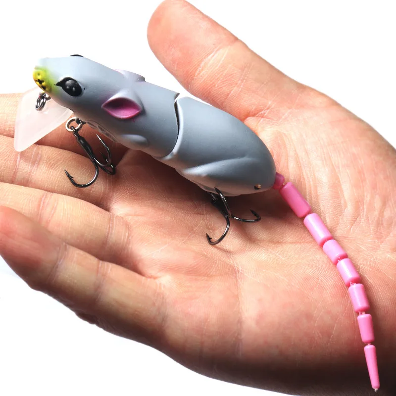 

Plastic Mouse Fishing Lure With 3D Eyes,Wagging Tail Slow Sinking Artificial Bait for pike bass Swimbaits minnow Floatingbaits