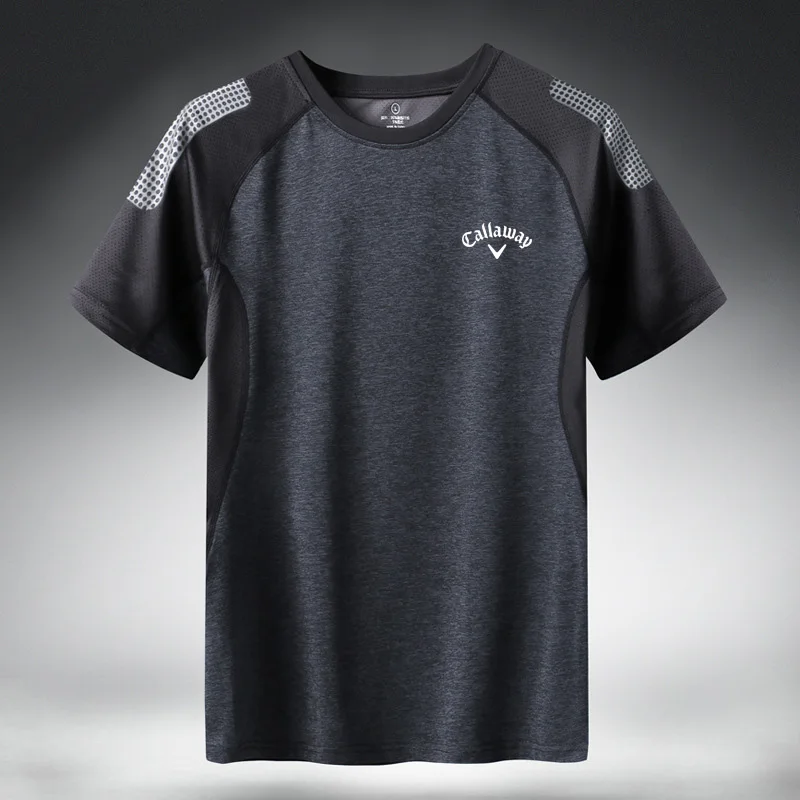 Golf Sports T-shirt Men's 2022 Summer New Quick Dry Fitness Running Outdoor Casual Short Sleeve Spandex Round Neck Loose Tide
