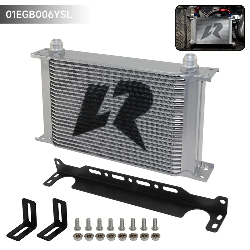 Фото Универсальный масляный радиатор LR + монтажный кронштейн Mocal Type Kit AN10, 19-рядный двигатель, двигатель 248 мм, черный/серебристый алюминий №3