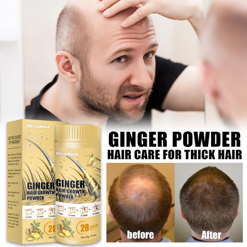 28Days Hair Growth Powder Products Ginger Hair Regrowth Super Fast Hair Growth Treatment Anti-Hair Loss for Women Men Postpartum