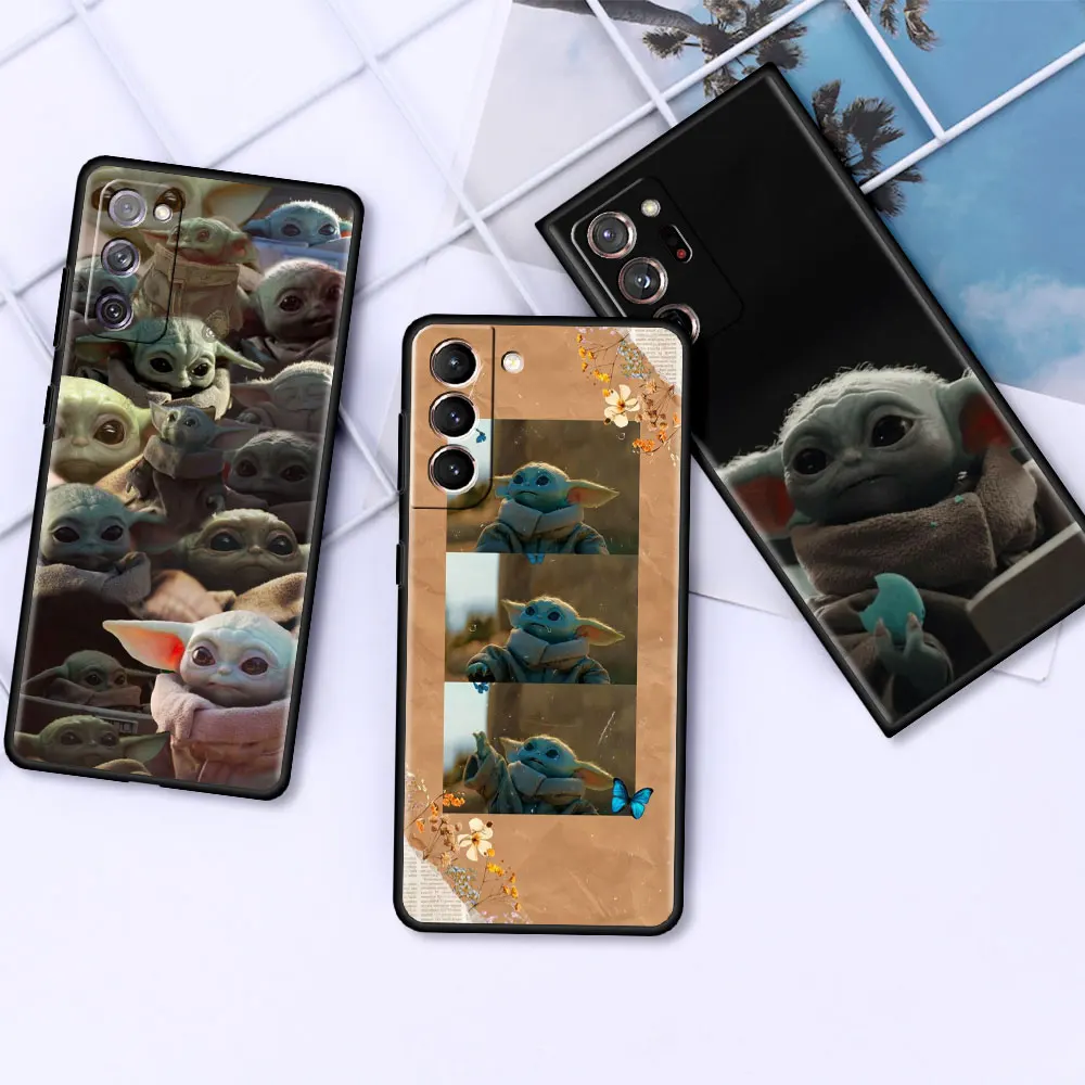 

SmartPhone Case For Samsung Galaxy S22 Ultra S20 FE S21 Plus Celular Funda S9 S8 S10 Black Telefoon Hoesje A New Hope Baby Yodas