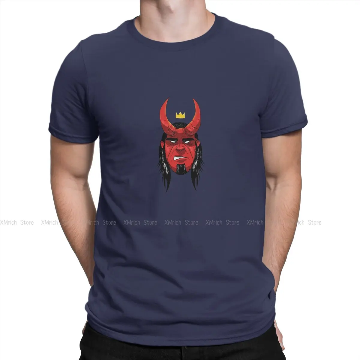 Men Hellboy T Shirt Hellboy Animated 100% Cotton Clothing Funny Short Sleeve Round Neck Tees 4XL 5XL T-Shirt
