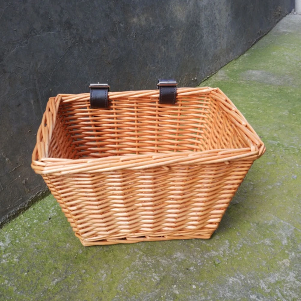 Детская велосипедная корзина горная из плетеной ткани передний руль съемные