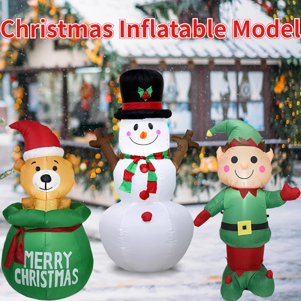 

1.6/1.5M LED Inflatable Snowman Glowing Christmas Decoration Outdoor Garden Inflatable Model Merry Christmas Decor New Year 2023