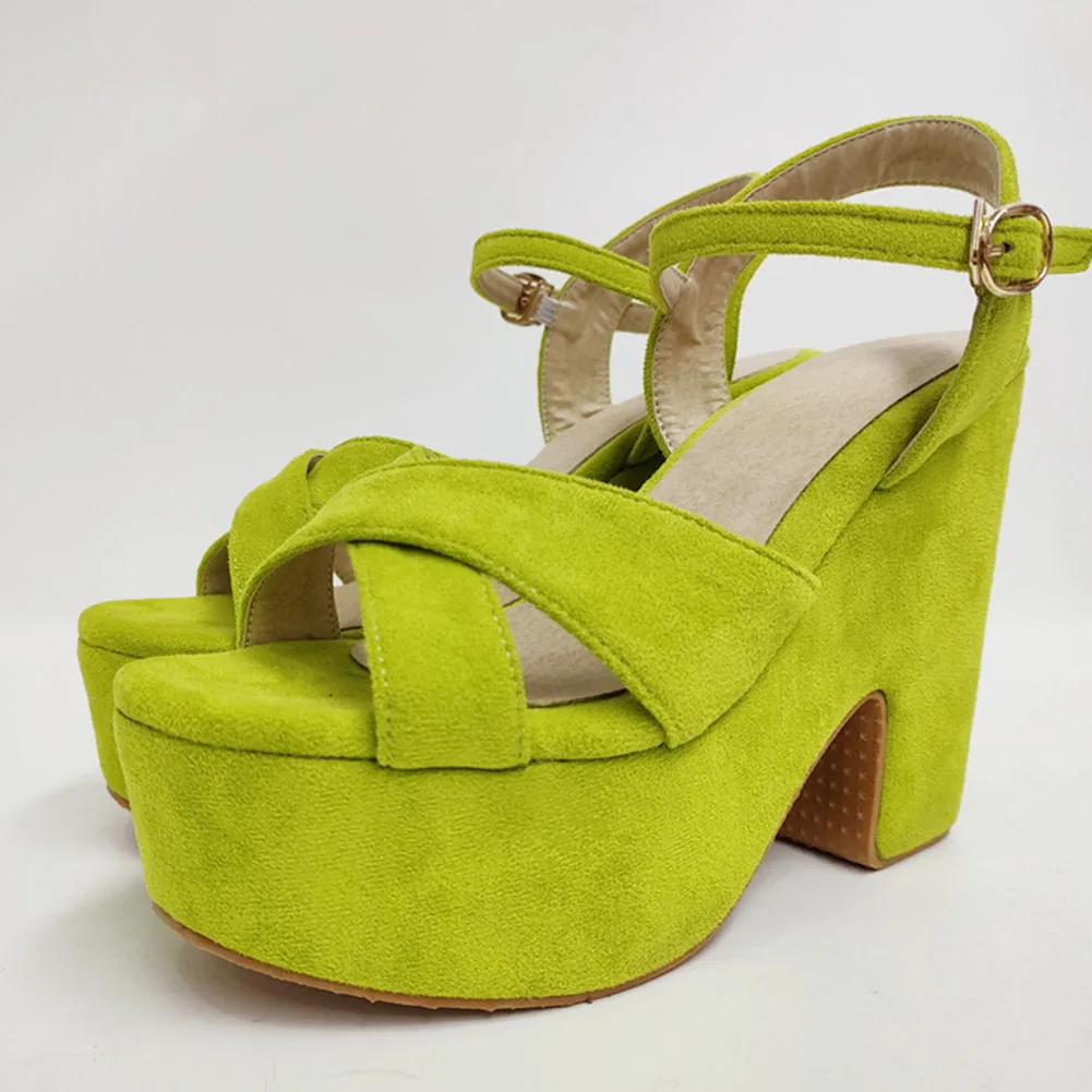 Сандалии женские на платформе босоножки массивном каблуке ремешок с пряжкой