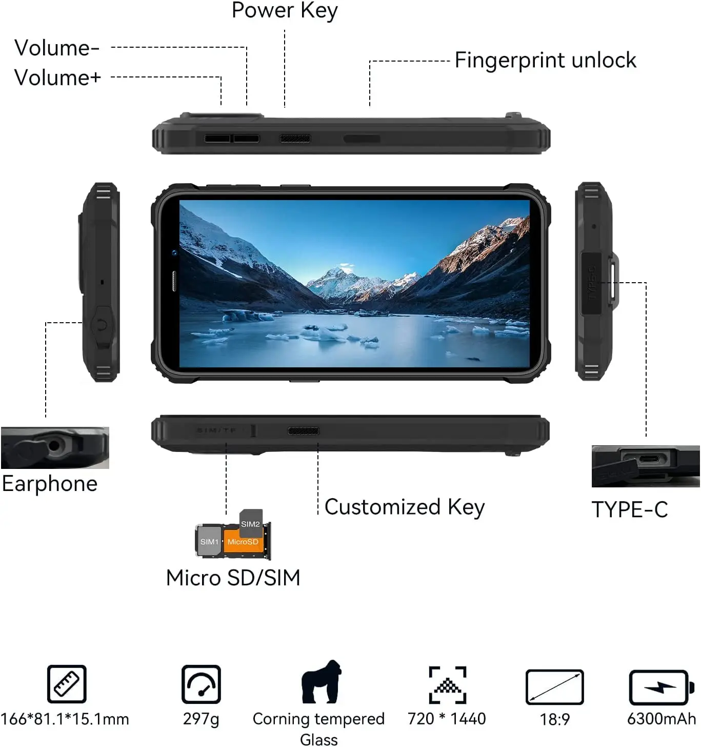 Oukitel Wp20 Pro Smartphones 6300 Mah Battery Android Phone 4gb Ram 64gb Rom Shockproof Outdoor Unlocked Cell Phone